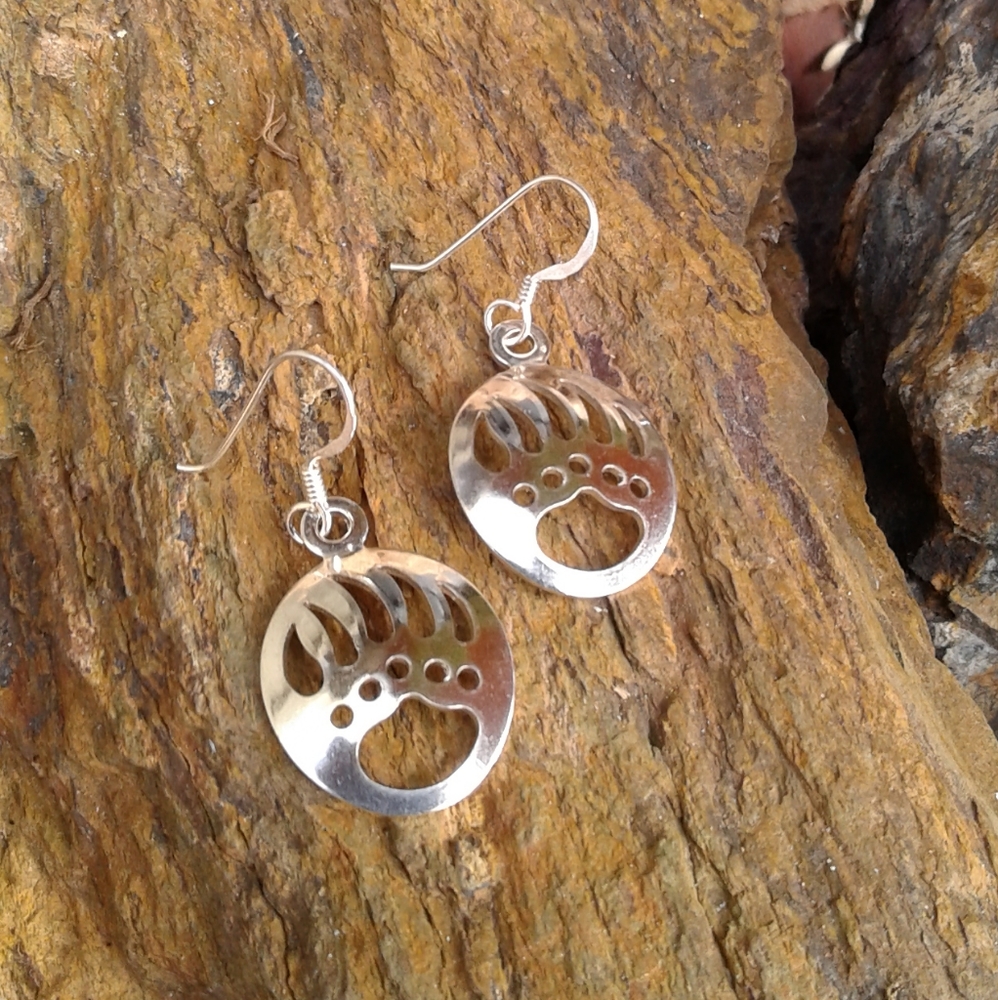 Sterling Silver Bear Claw EARRINGS - Picture 4 of 7